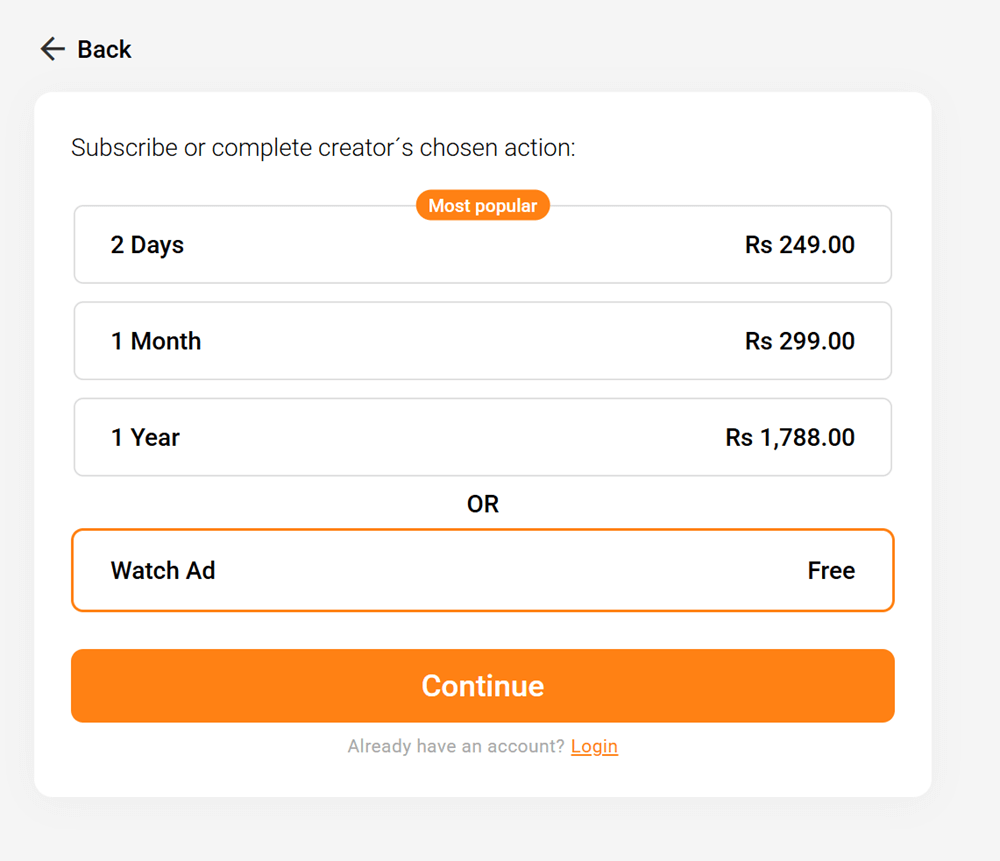 Click Watch Ad and then click Continue
